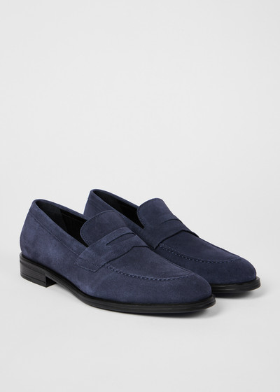 Paul Smith Navy Suede 'Remi' Loafers outlook