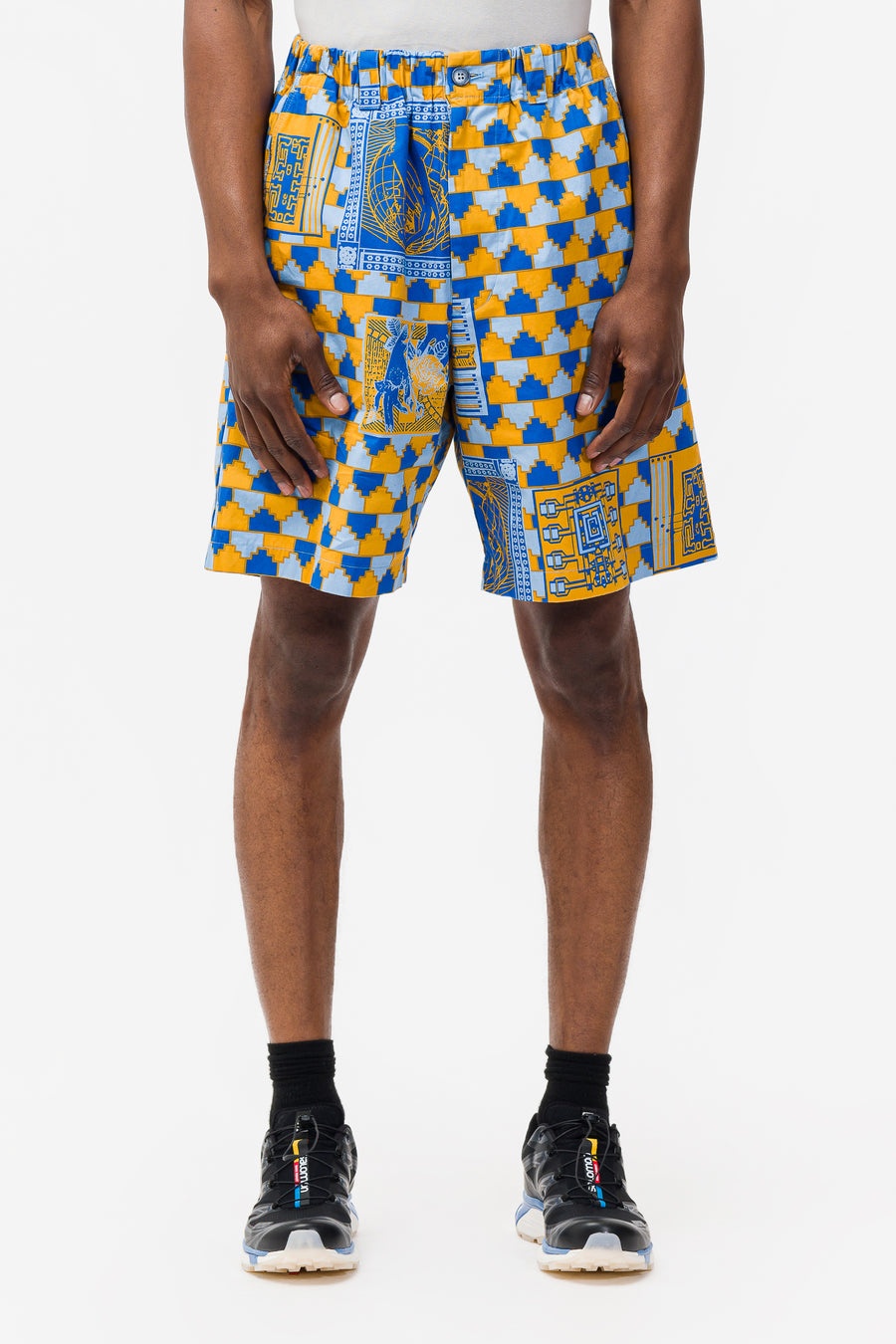Zig-Pat Comfort Shorts in Blue - 1