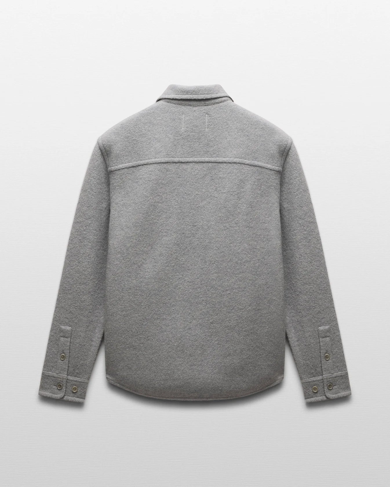 Boiled Wool Warden Overshirt Heather Grey - 2