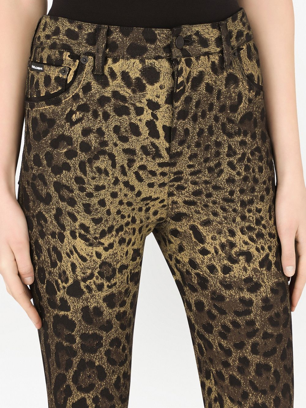 leopard-print skinny jeans - 5