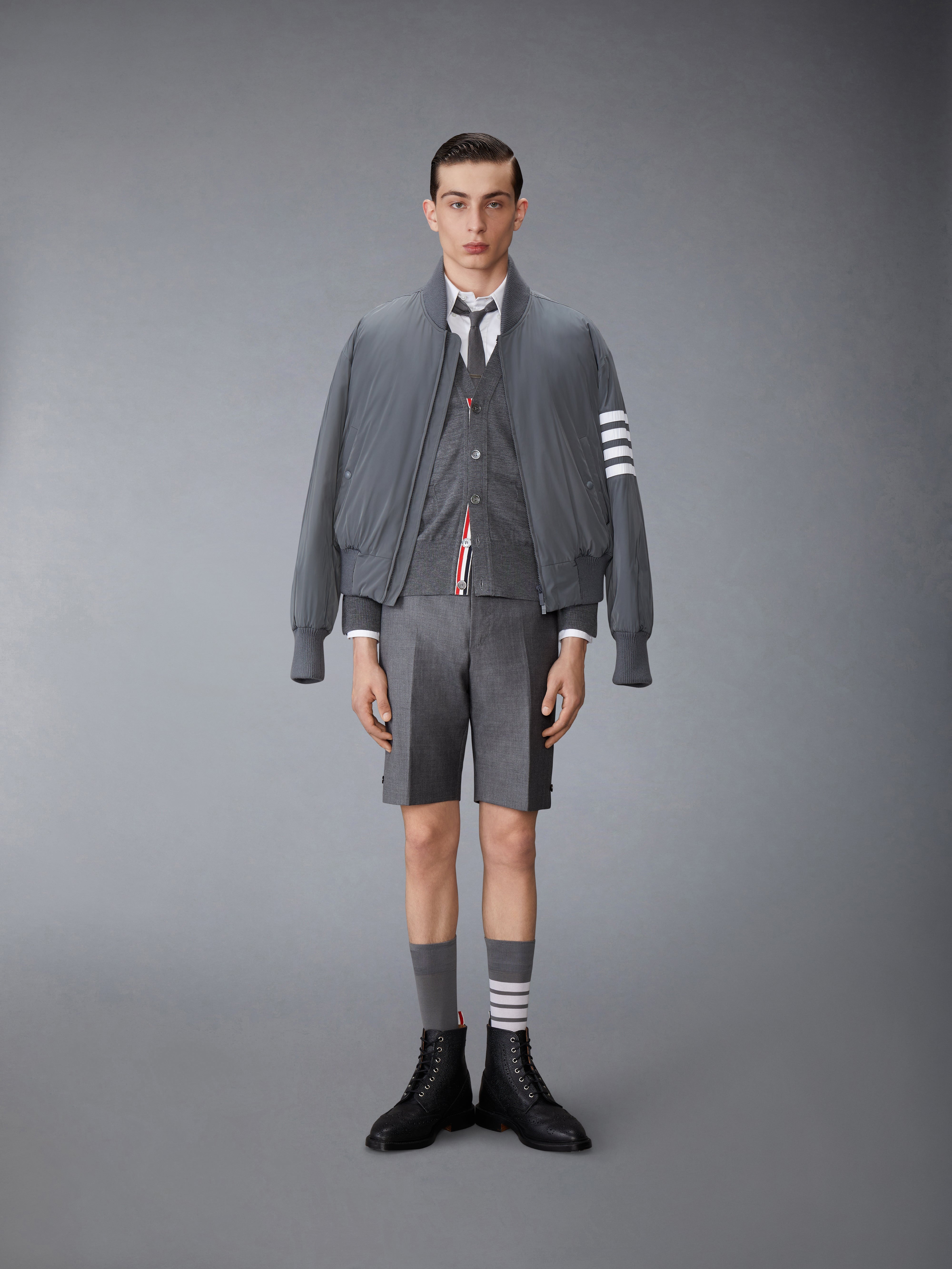 POLY TWILL 4-BAR OVERSIZED BLOUSON JACKET - 4
