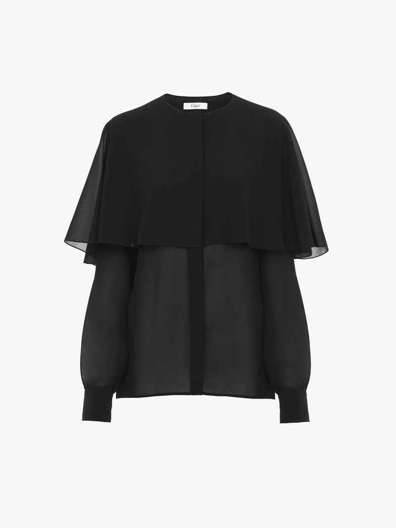 Chloé CAPE BLOUSE IN SILK GEORGETTE outlook