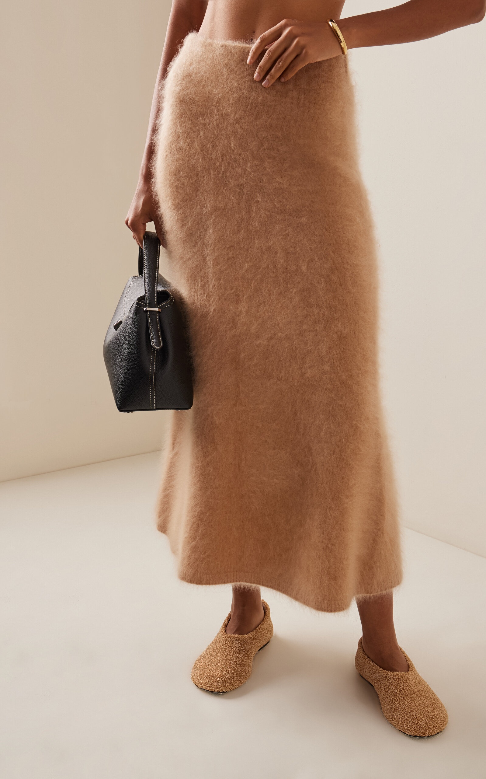 Asta Brushed-Cashmere Skirt neutral - 3