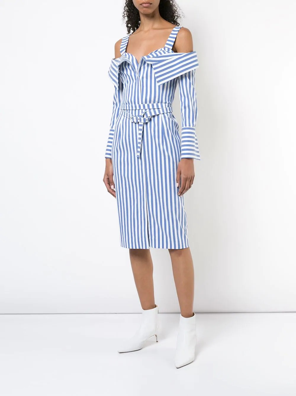 flap front striped dress - 2