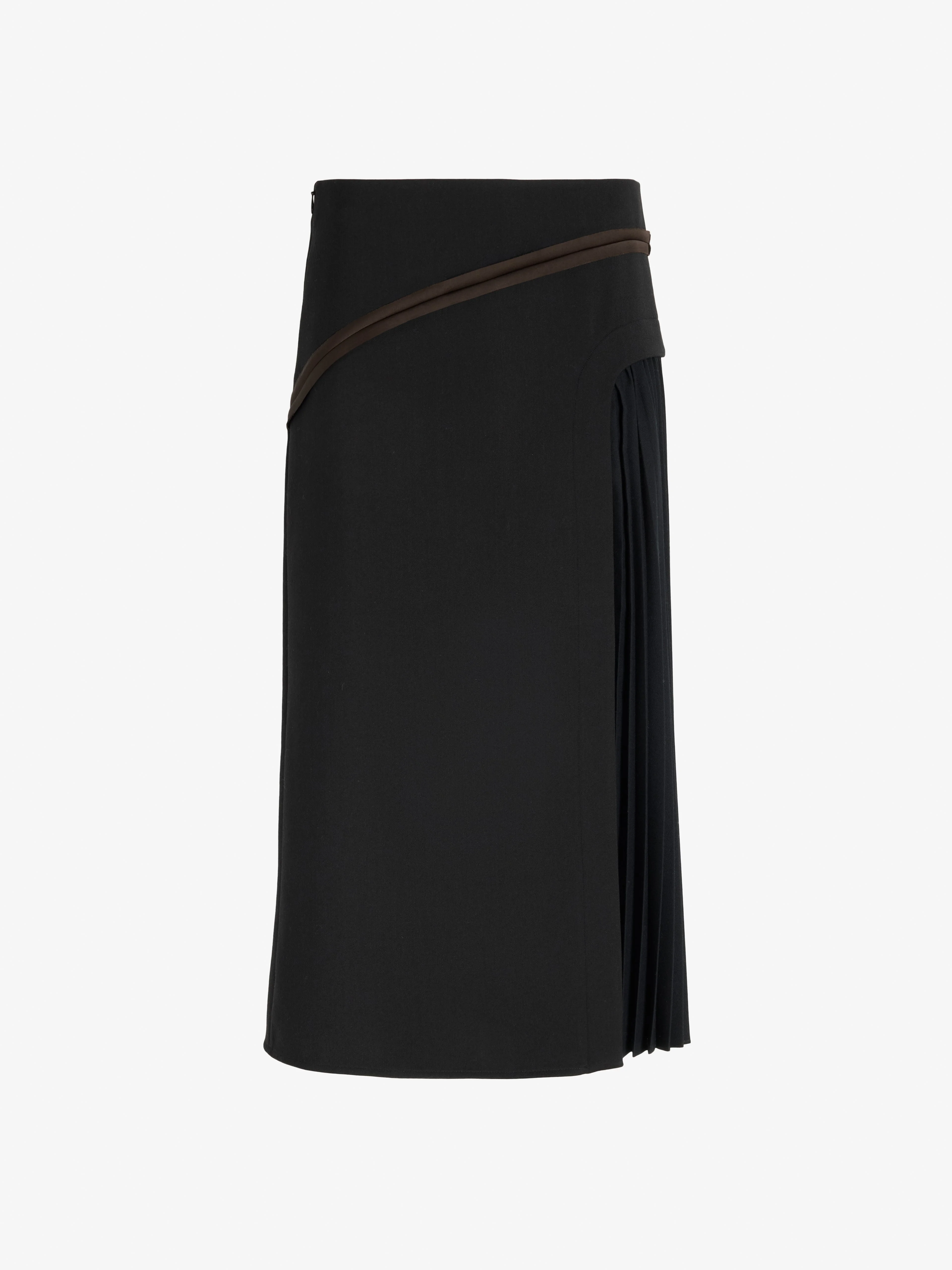 Justine Skirt in Bonded Wool Satin - 1