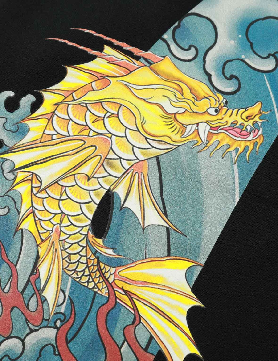 KOI-DRAGON DAICOCK PRINT SWEAT SHORTS - 13