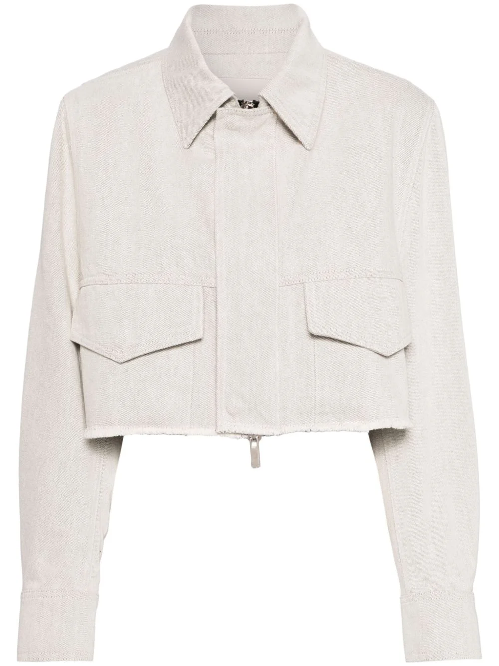 cropped cotton jacket - 1
