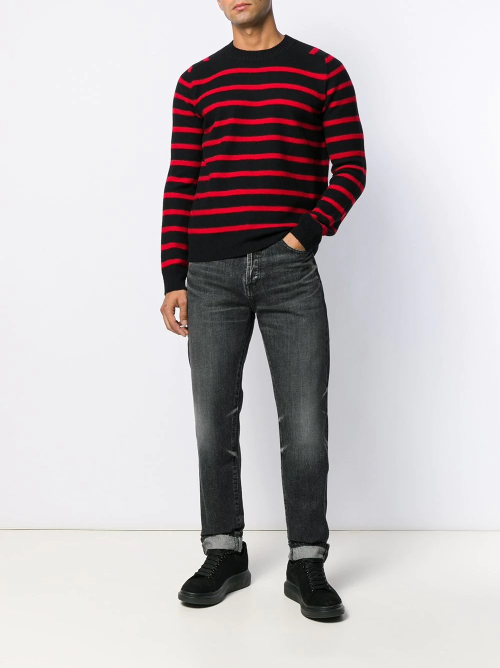 striped knitted jumper - 2