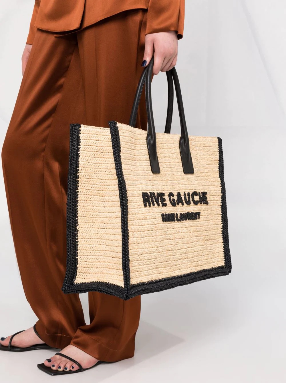 Rive Gauche raffia tote bag - 3