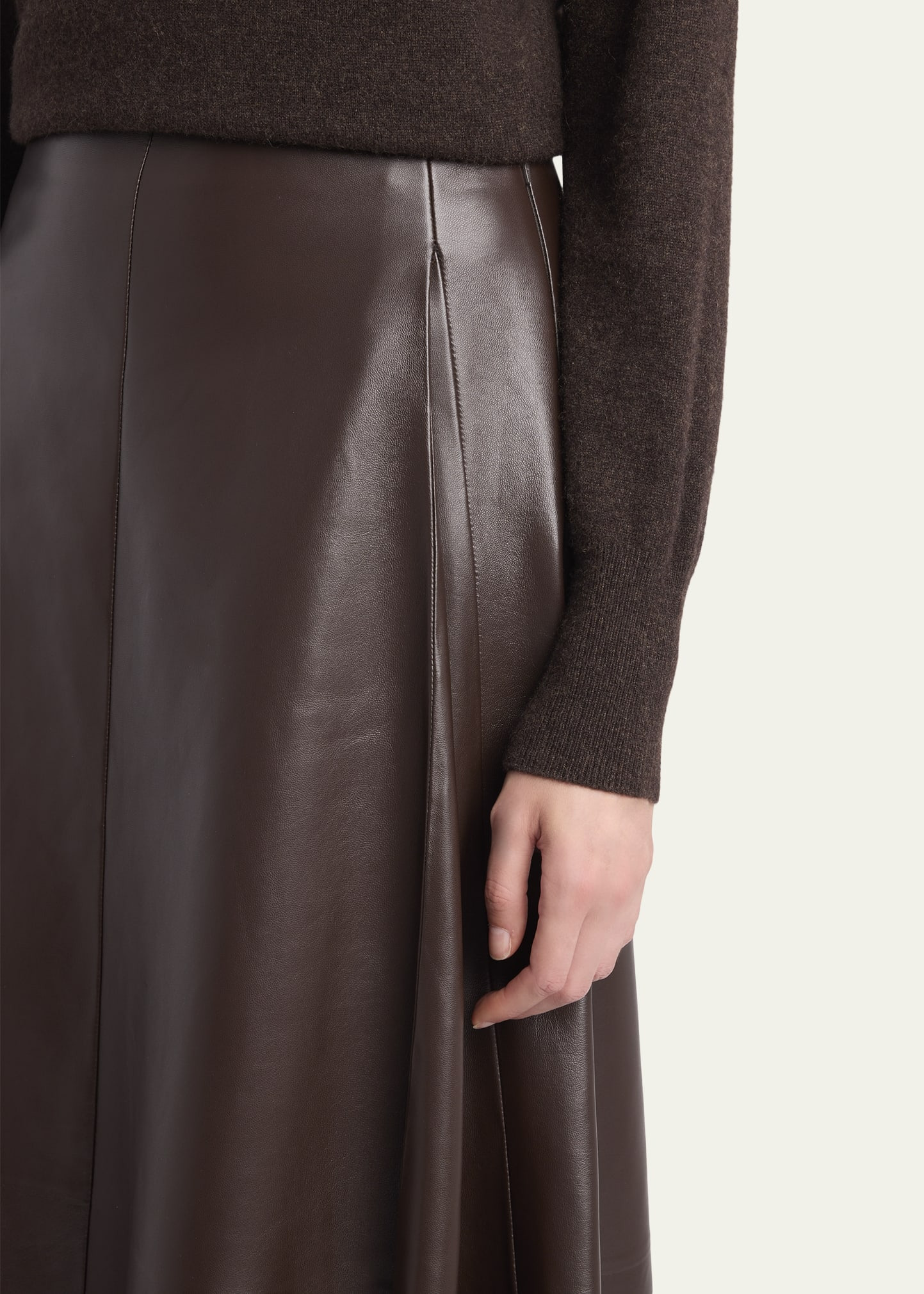 Hedora Leather Midi Skirt - 5