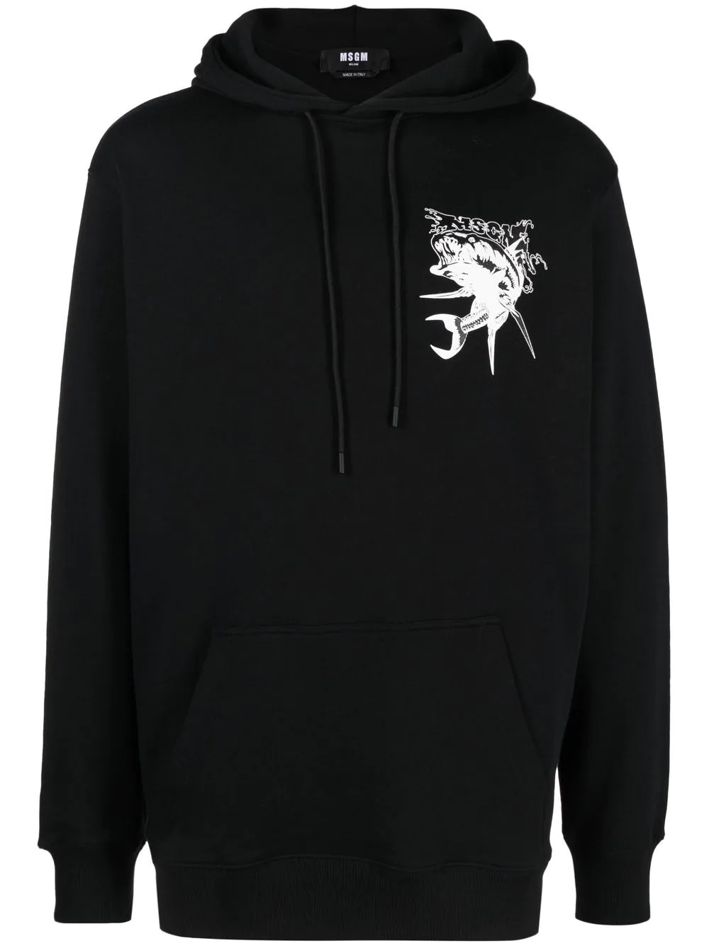 fish-print pullover hoodie - 1