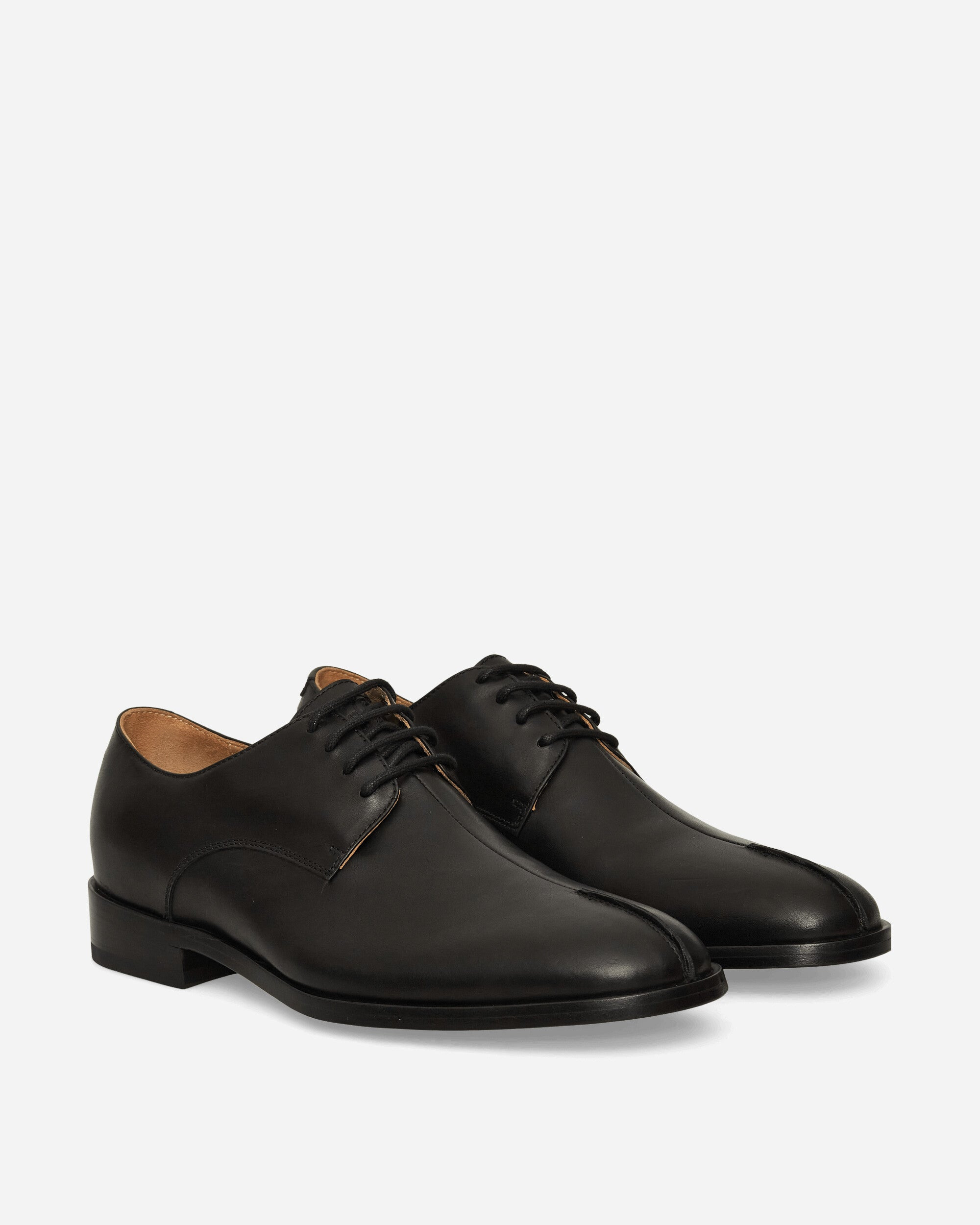 Leather Derby Shoes Black - 2