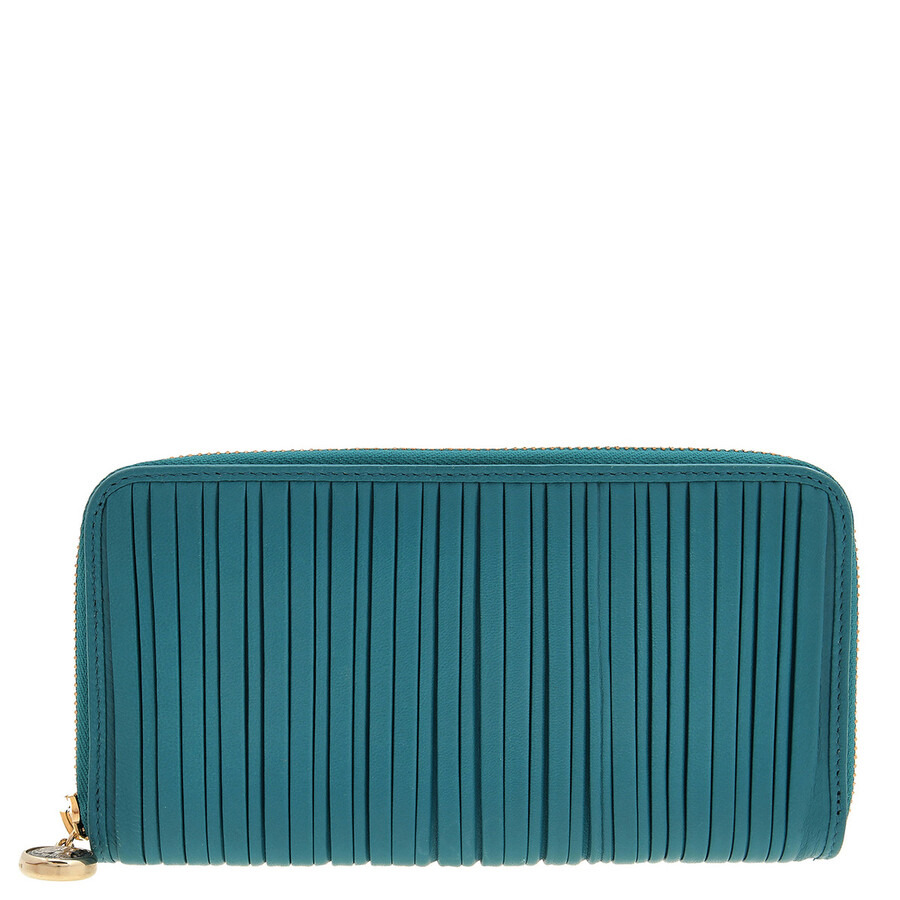 Bvlgari Plisse Monete Leather Zip Around Wallet - 3