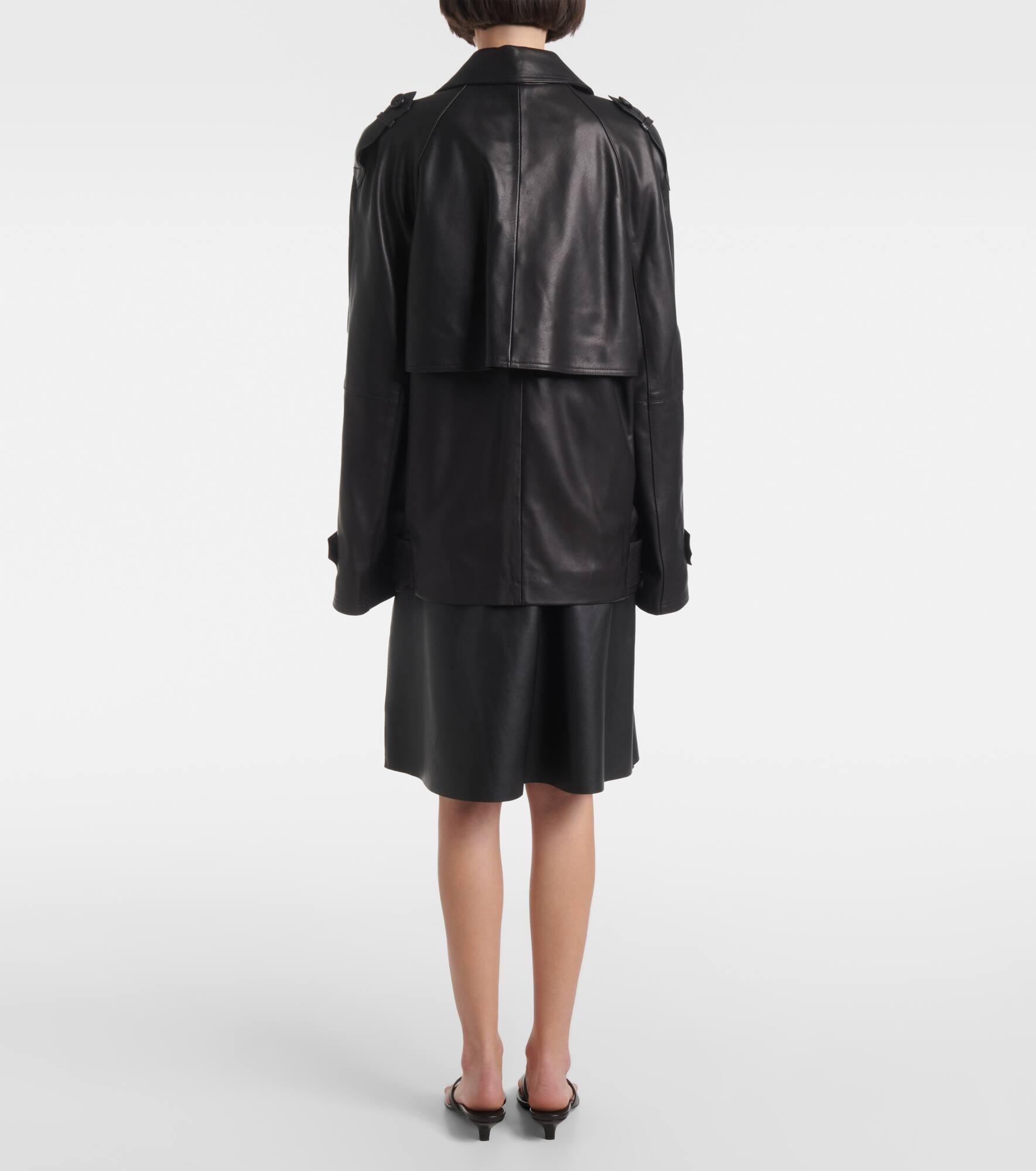 Oversized leather jacket - 3