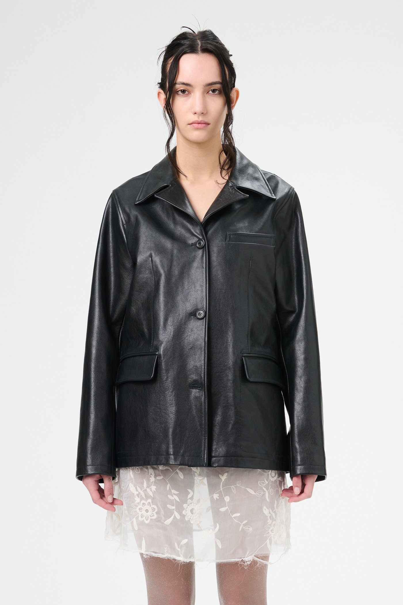 Lane Jacket Heavy Grain Black Leather - 3