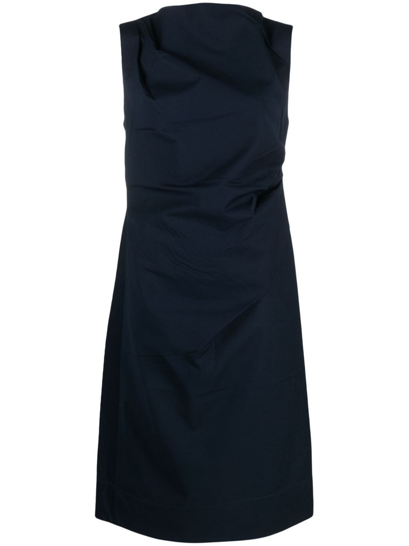 gathered sleeveless midi dress 1
