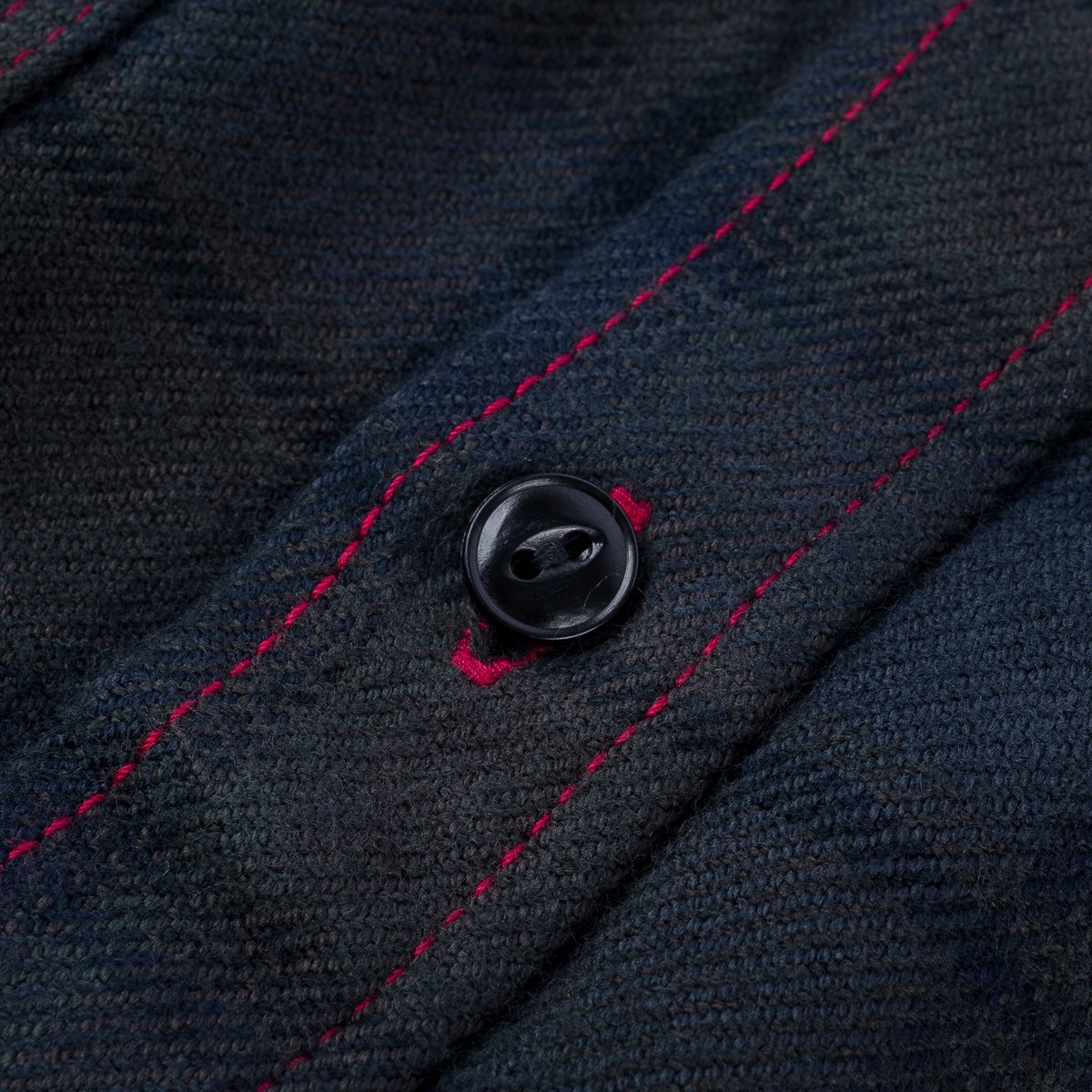 IHSH-334-OD Ultra Heavy Flannel Classic Check Work Shirt - Red Overdyed Black - 11