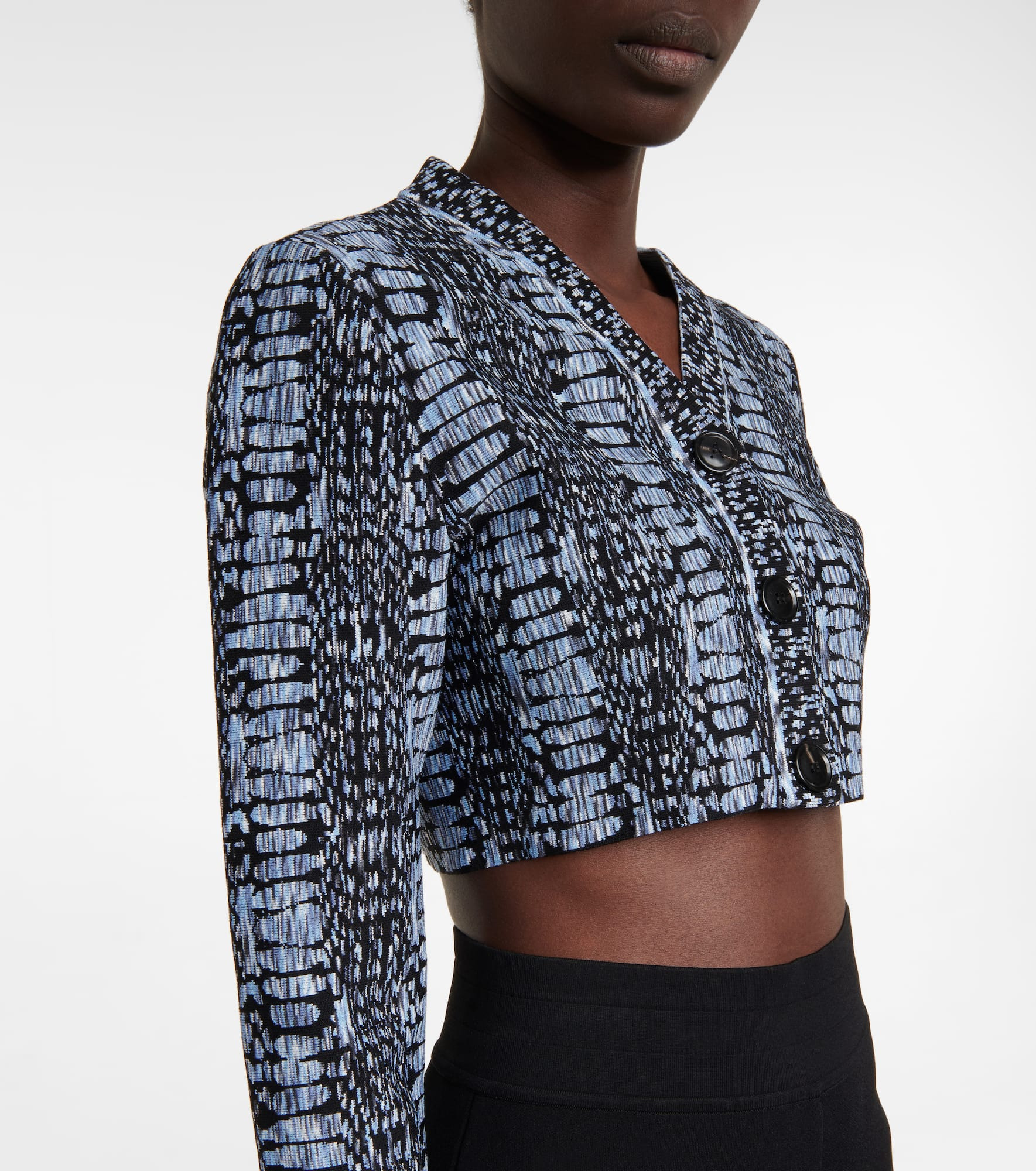Jacquard cropped cardigan - 4