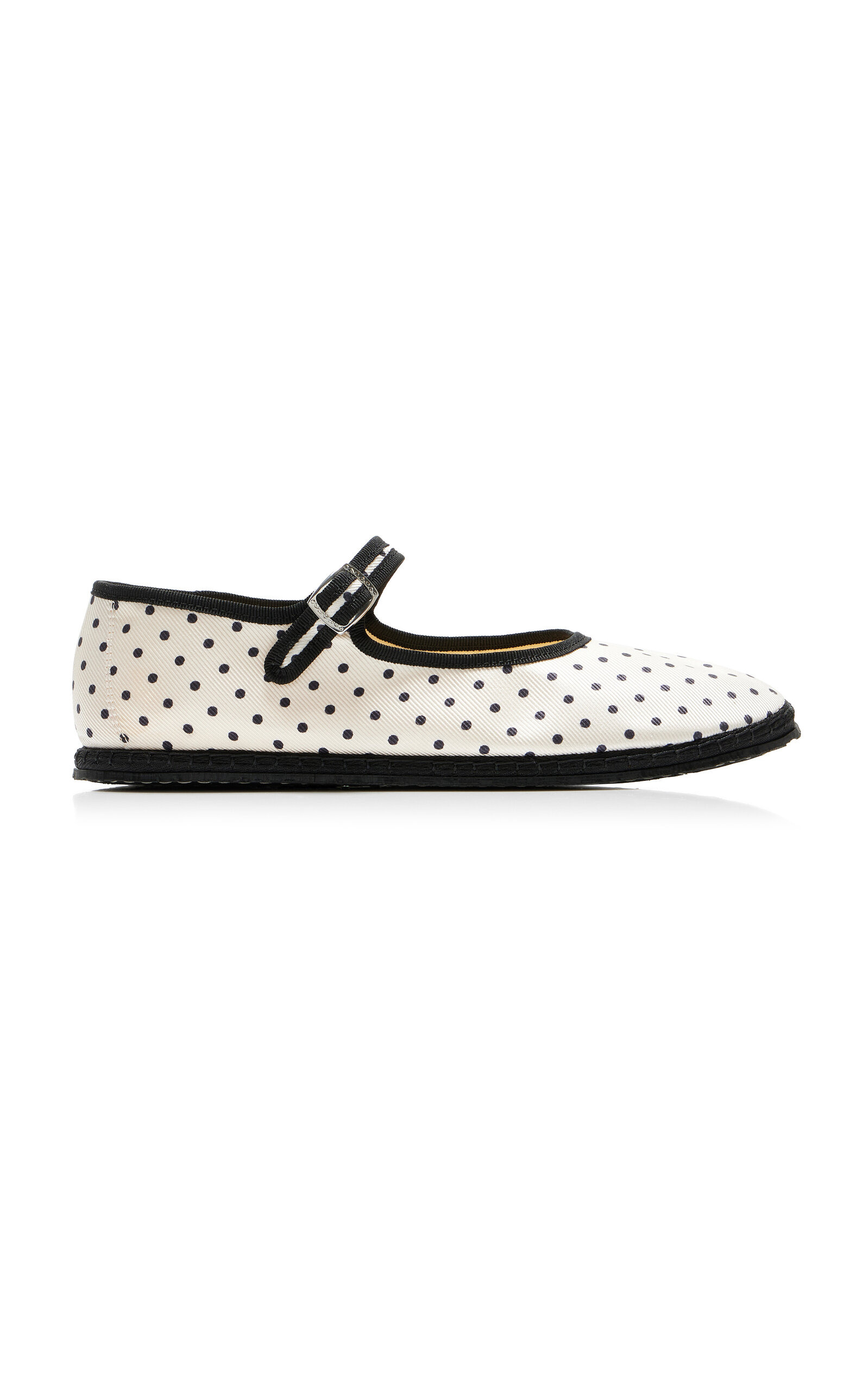 Exclusive Riviera Convertible Bow Polka-Dot Silk Mary Jane Flats black/white - 3