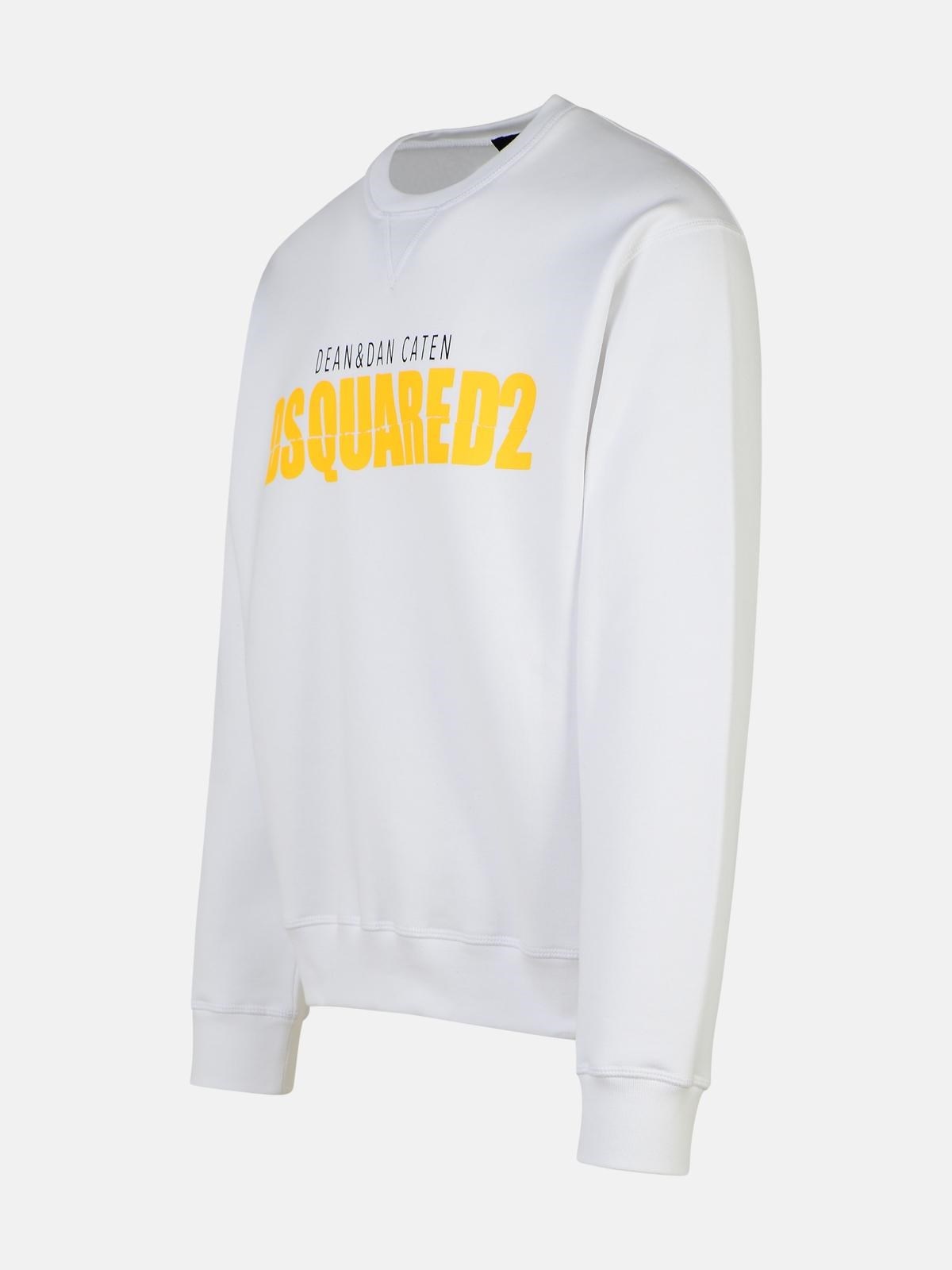 WHITE COTTON SWEATSHIRT - 2