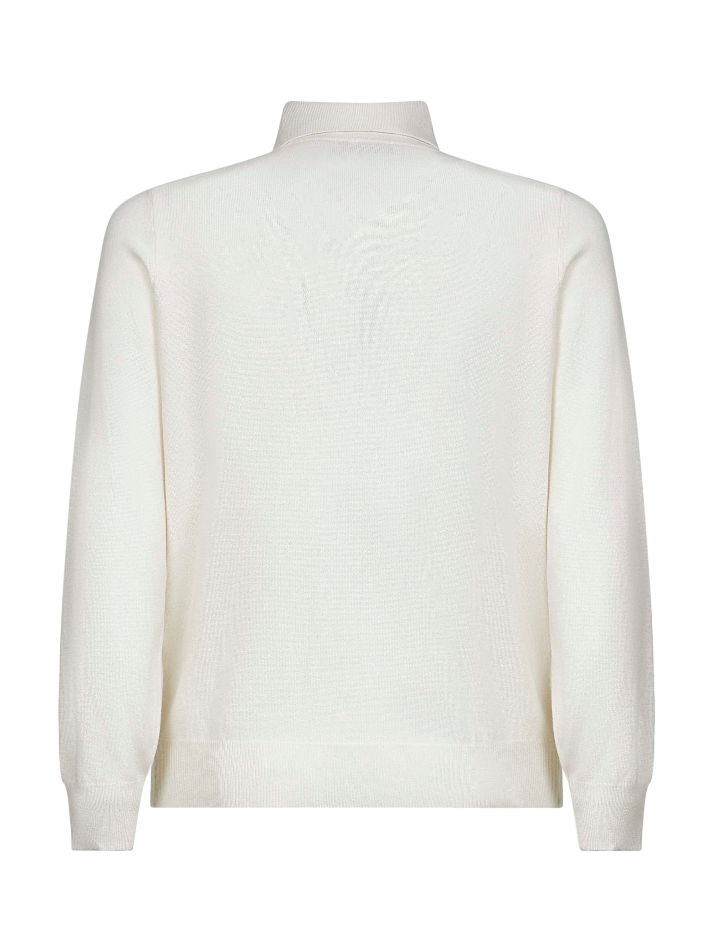 Ivory cashmere knit polo shirt - 2