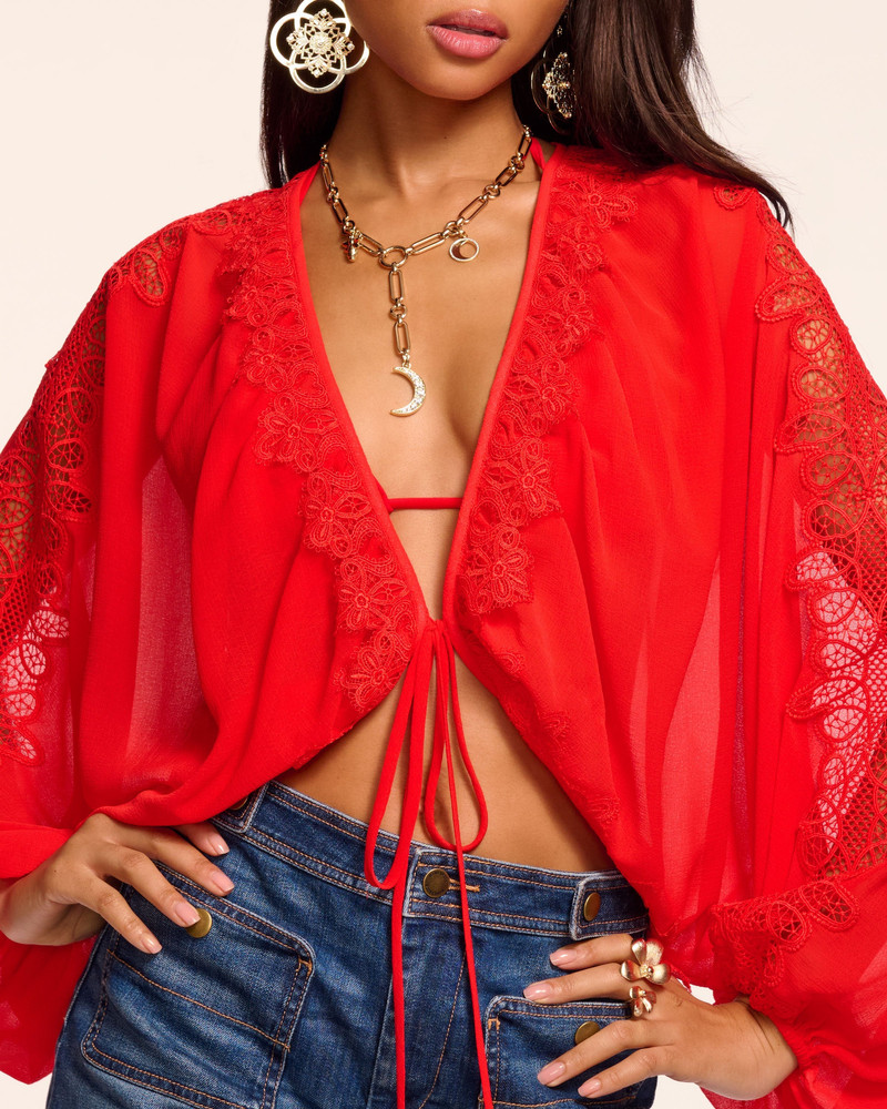 RAMY BROOK Ange Embellished Coverup Top outlook