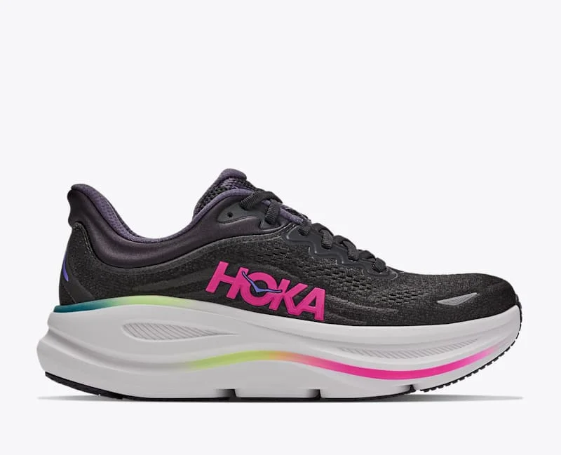 Women's Bondi 9 Shoes in Black/Neon Dragonfruit - 1