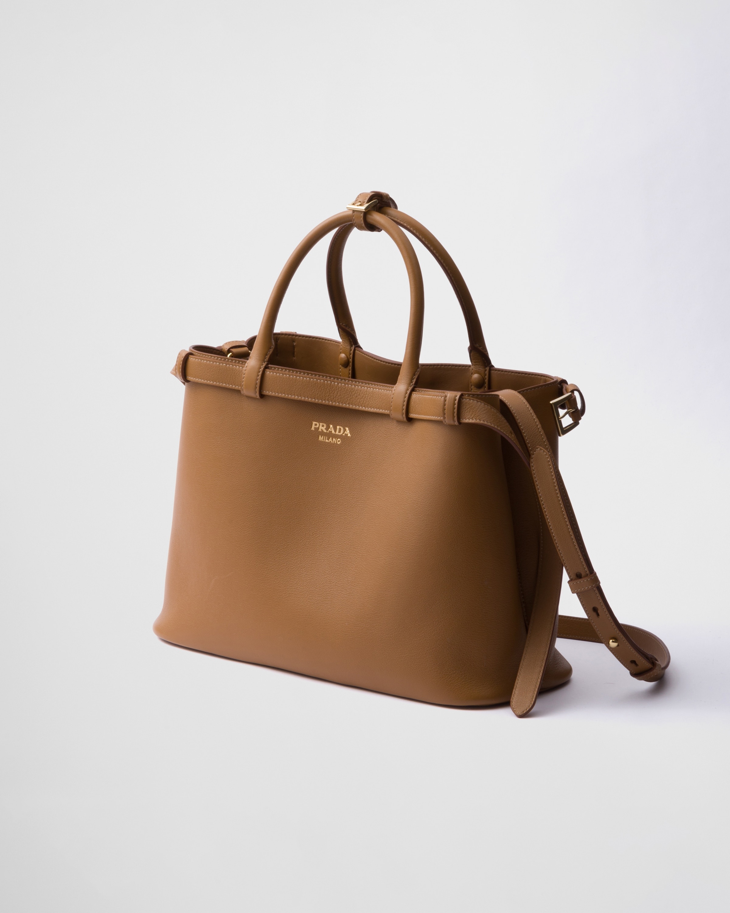 Prada Buckle medium leather handbag with double belt - 2
