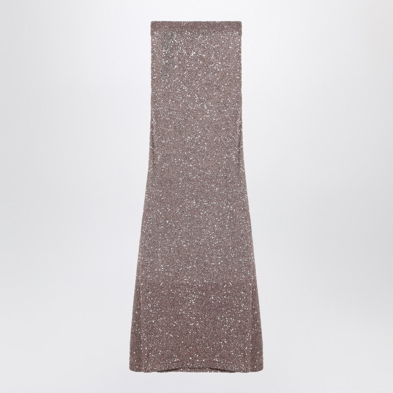 スカート Balenciaga Light brown/silver maxi skirt with sequins BALENCIAGA LIGHT BROWN/SILVER MAXI SKIRT WITH SEQUINS