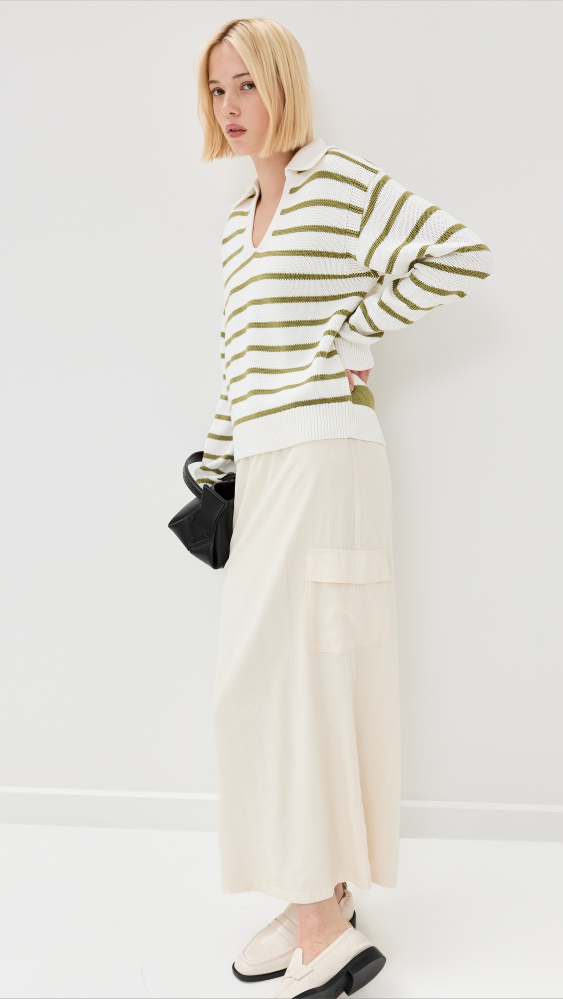 Stripe Murphy Sweater in Cotton Cashmere - 4