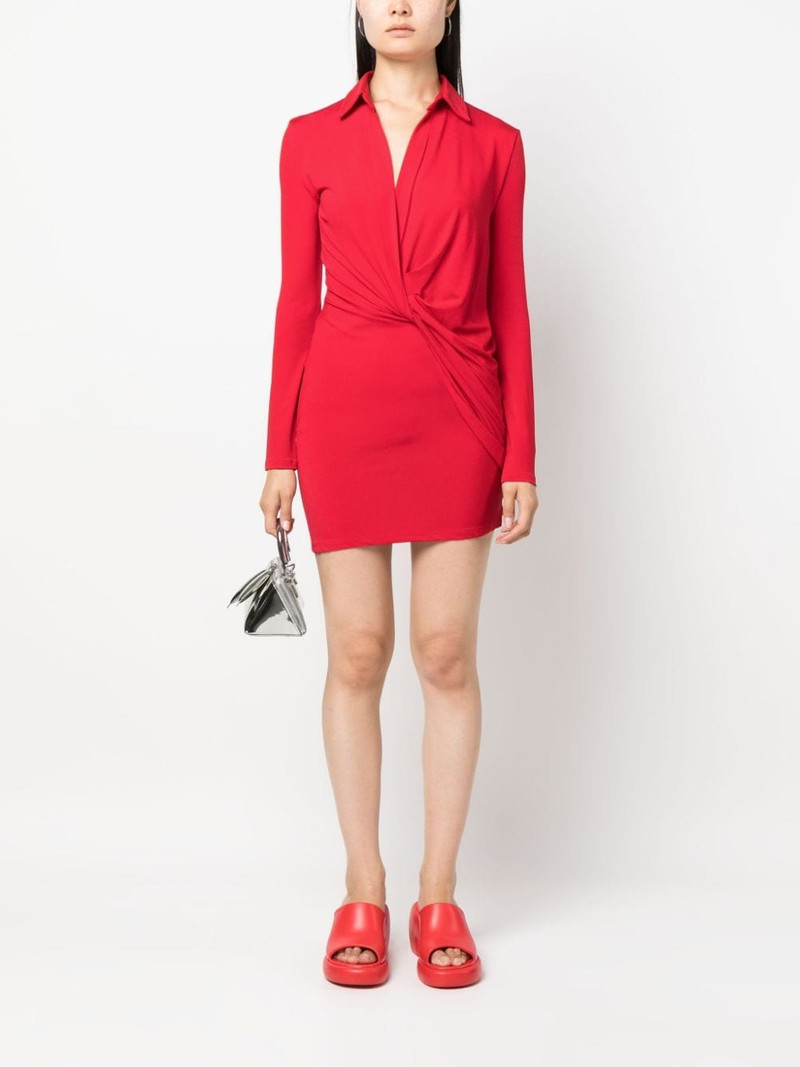 JACQUEMUS twist plunge jersey minidress outlook