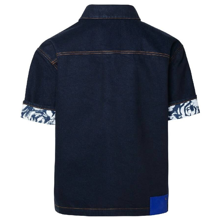 Burberry Logo-Patch Denim Cotton Shirt - 6