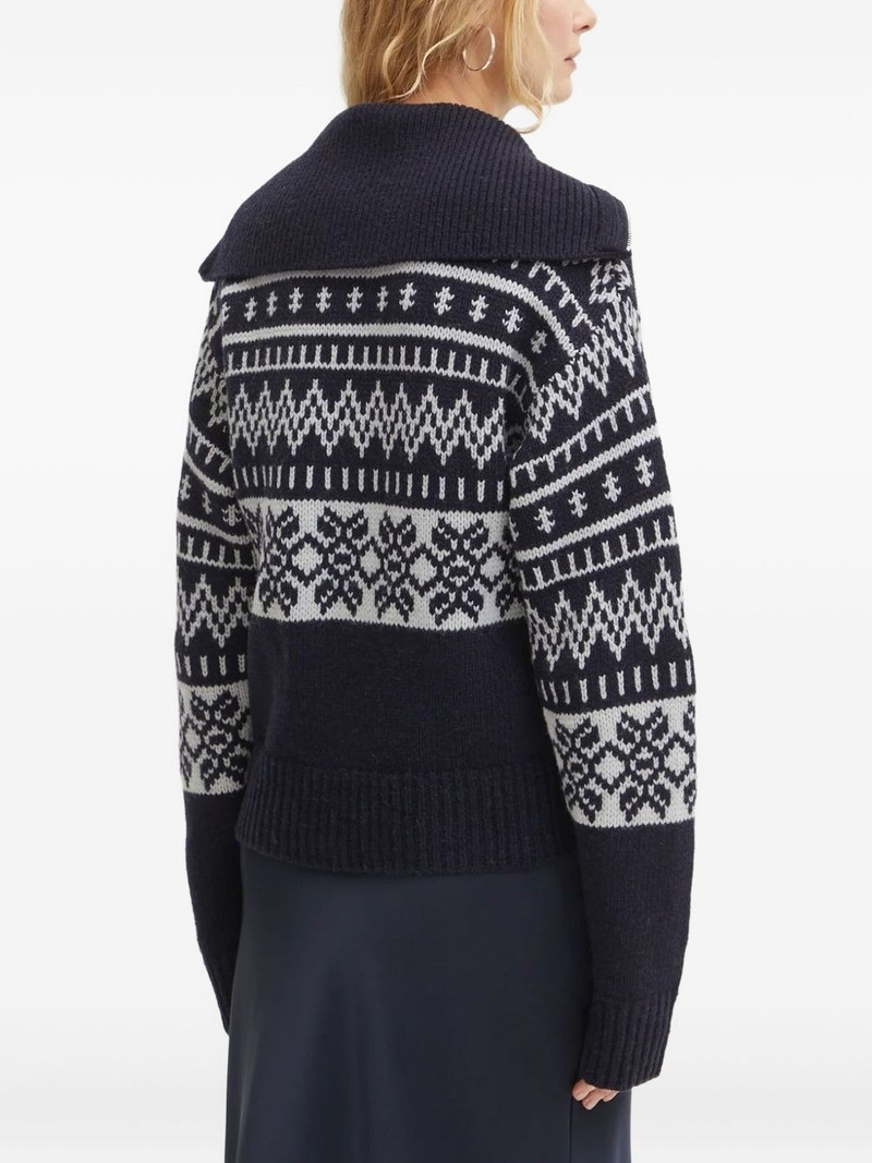 SAMSØE SAMSØE zip-up fair-isle cardigan outlook