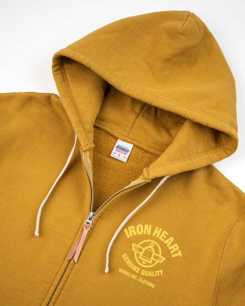 IHSW-81L-MUS PRINTED 14OZ ULTRA HEAVYWEIGHT LOOPWHEEL COTTON ZIPPERED HOODIE - MUSTARD 6