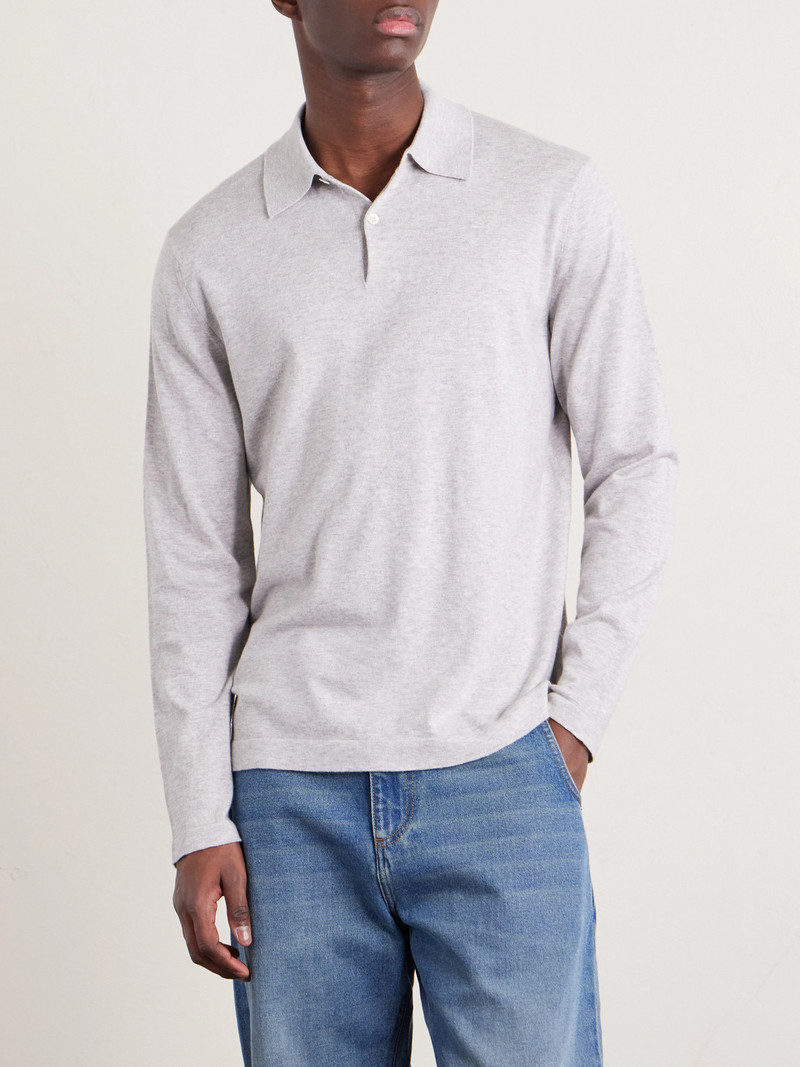 Cotton and Cashmere-Blend Polo Shirt 3