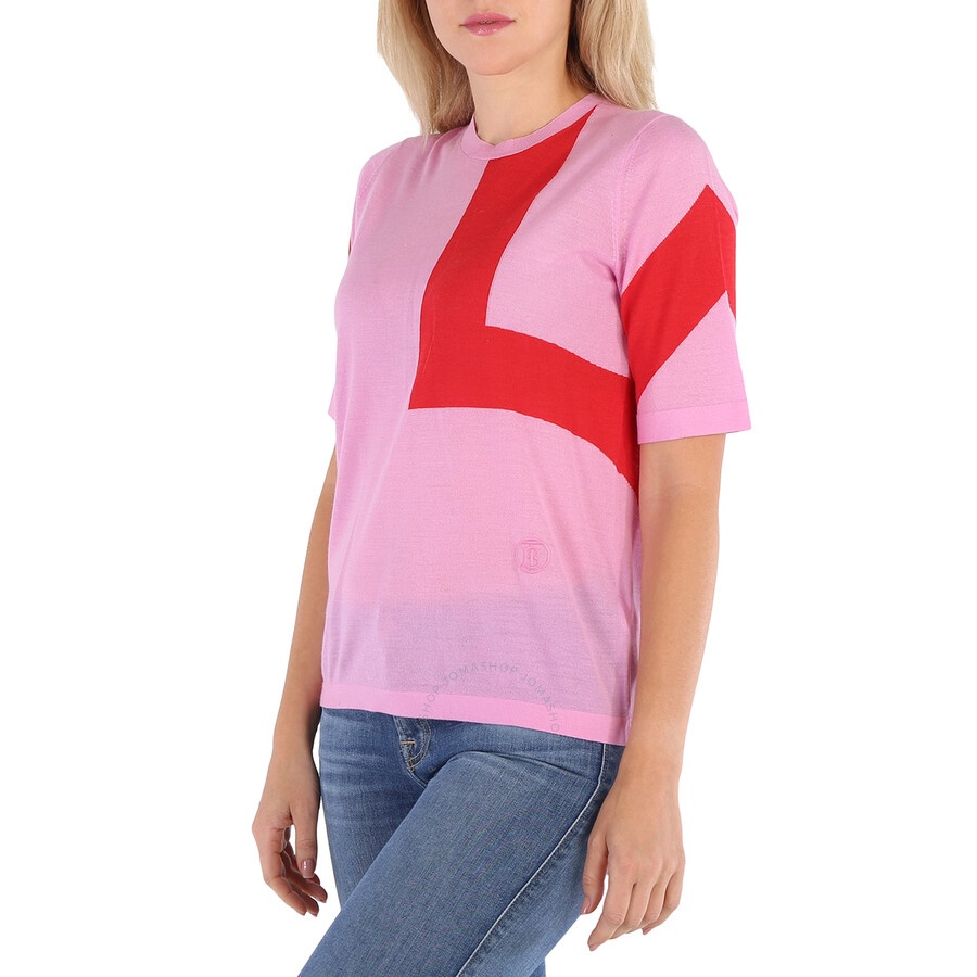 Burberry Ladies Primrose Pink Graphic Mirar Knit Top - 5