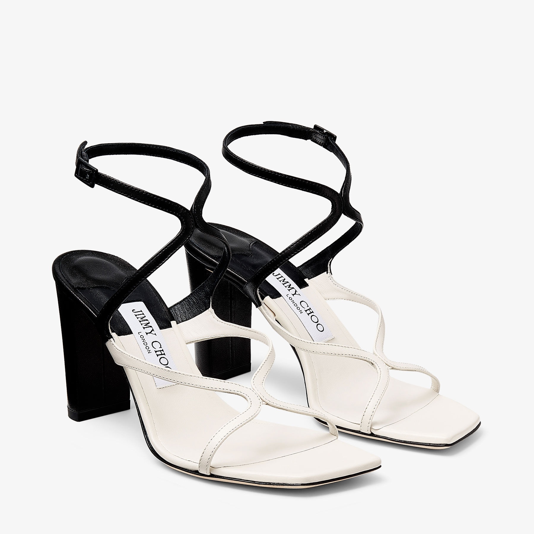 Azie 85
Latte and Black Patchwork Nappa Leather Sandals - 2