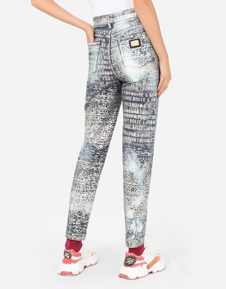 Foiled jeans with dolce & gabbana lettering - 5