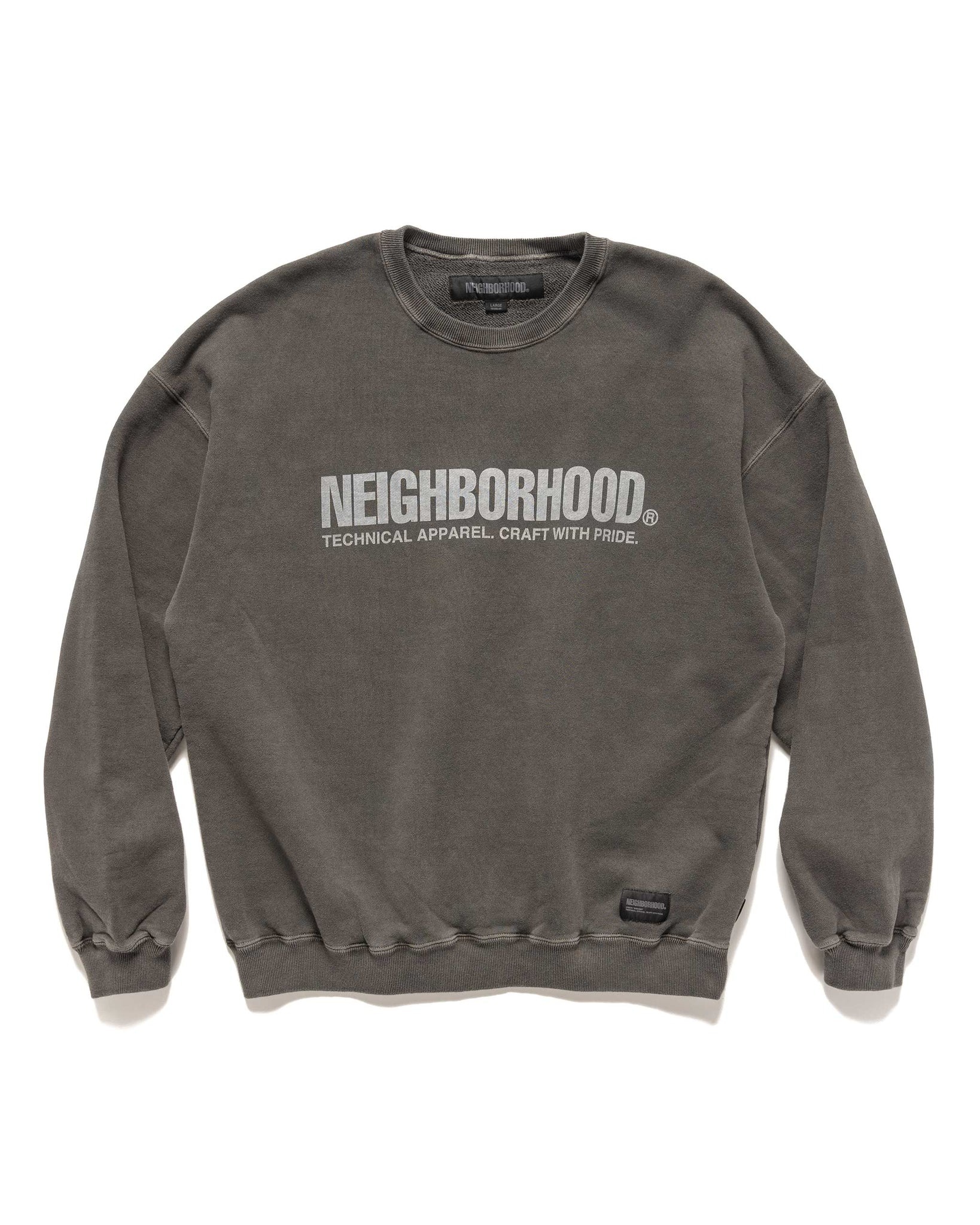 NEIGHBORHOOD Pigment Dyed Sweatshirt LS Black | REVERSIBLE
