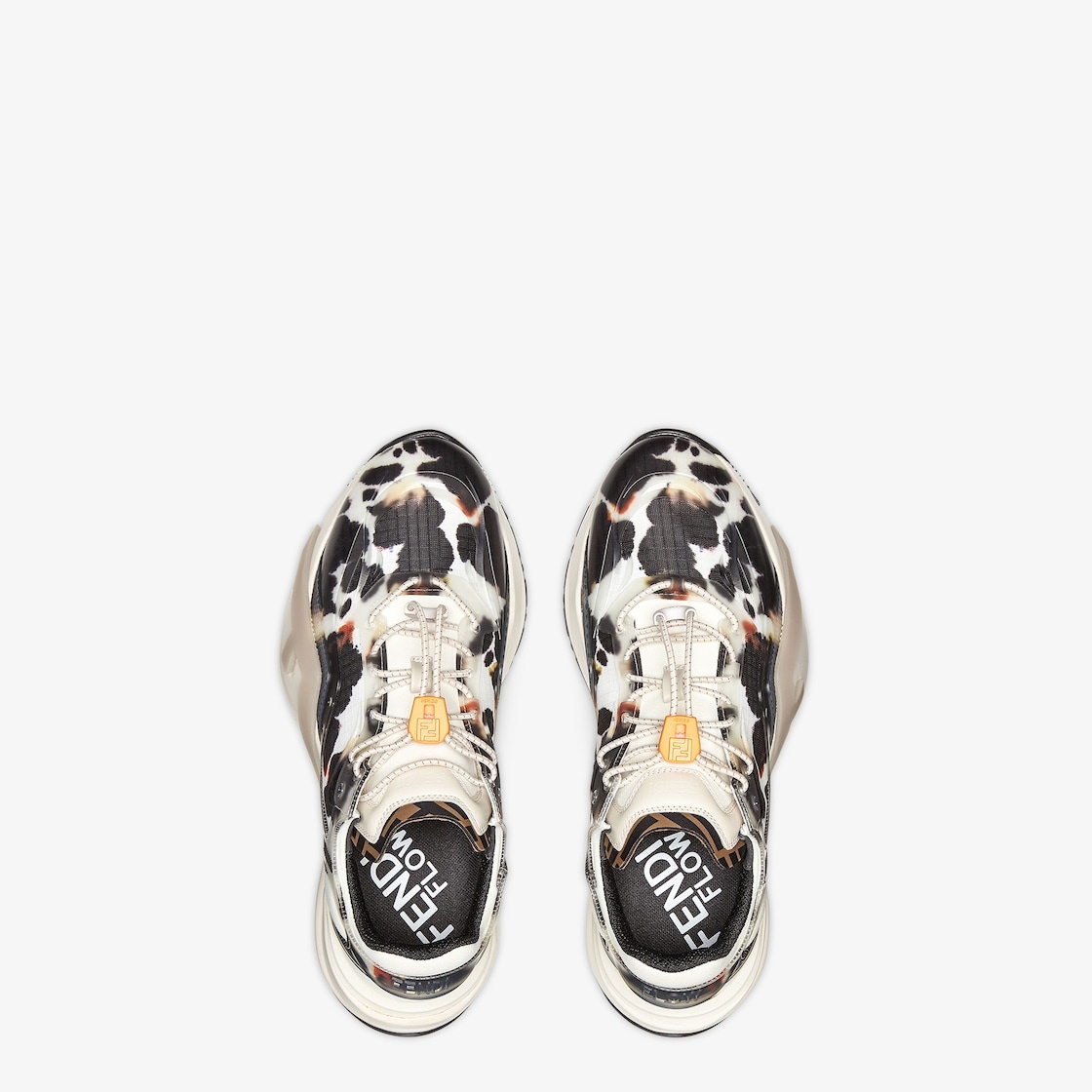 Slip-on sneakers with adjustable elastic laces, FF stopper and corrugated sole with engraved F. Fend - 4