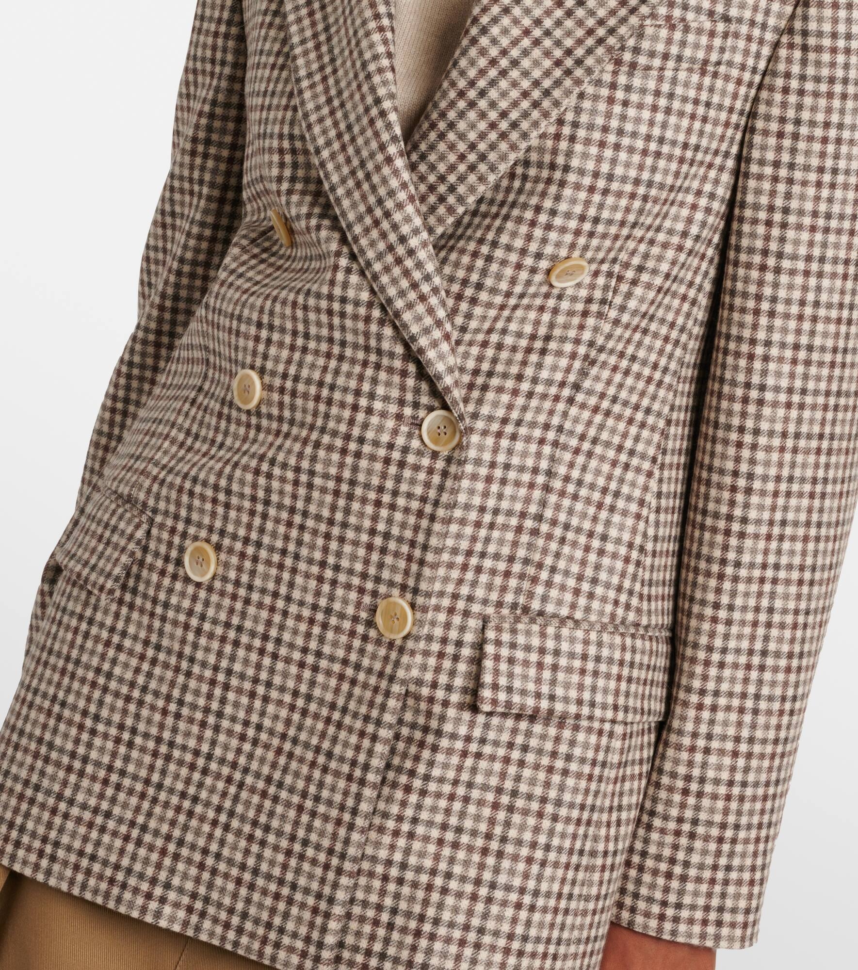 Checked virgin wool blazer - 5