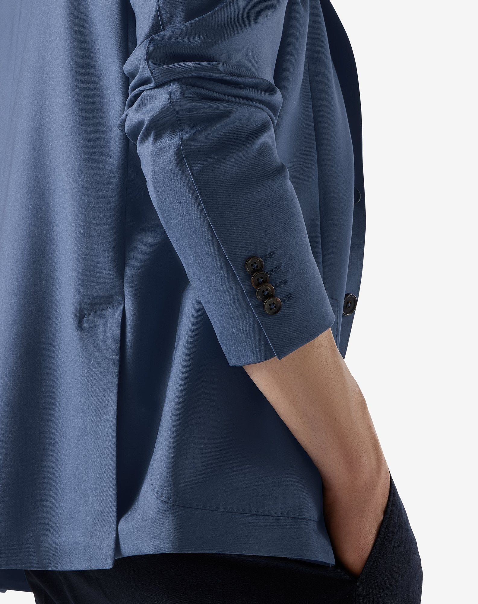 Light blue extra light wool and silk jacket - 5