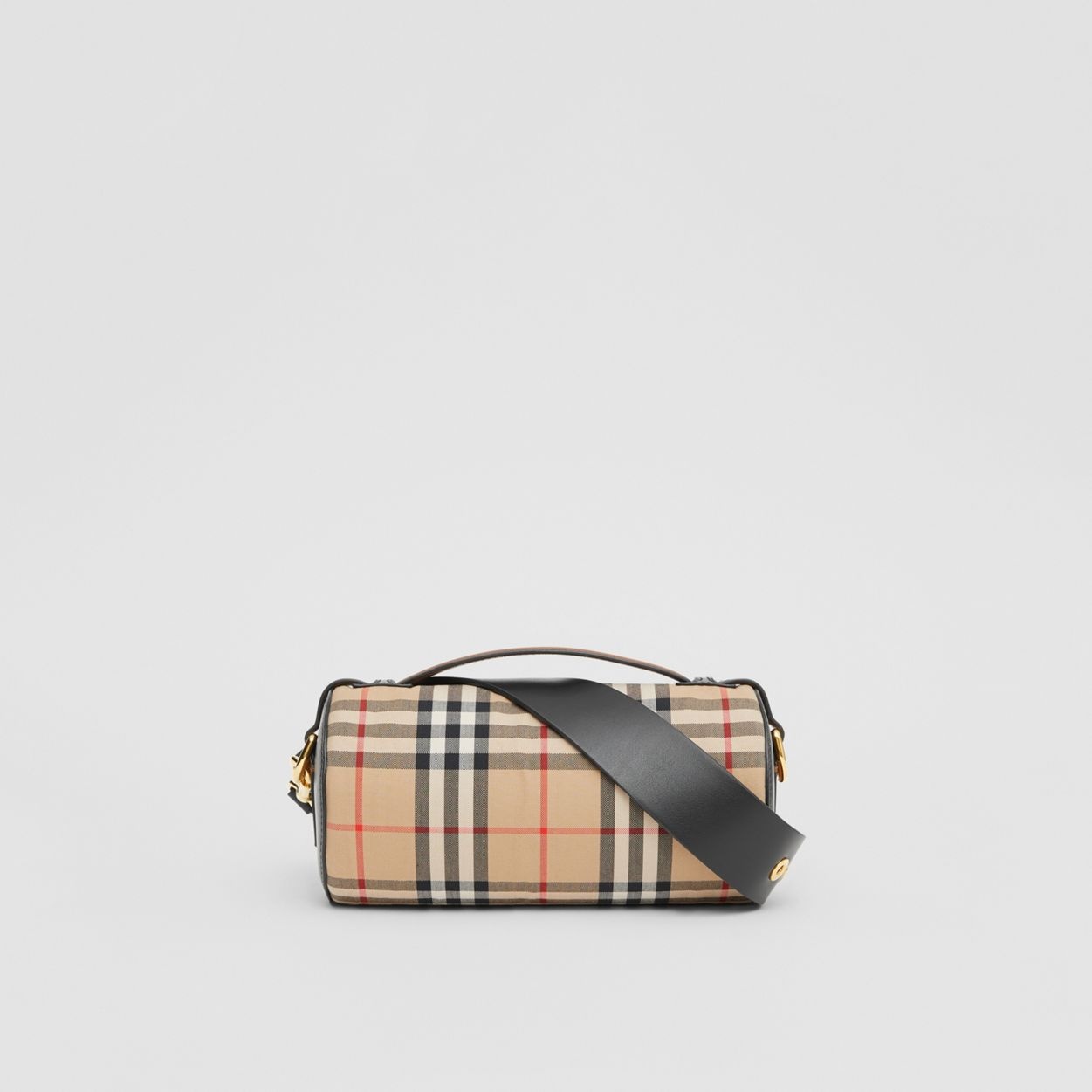 The Vintage Check and Leather Barrel Bag - 8