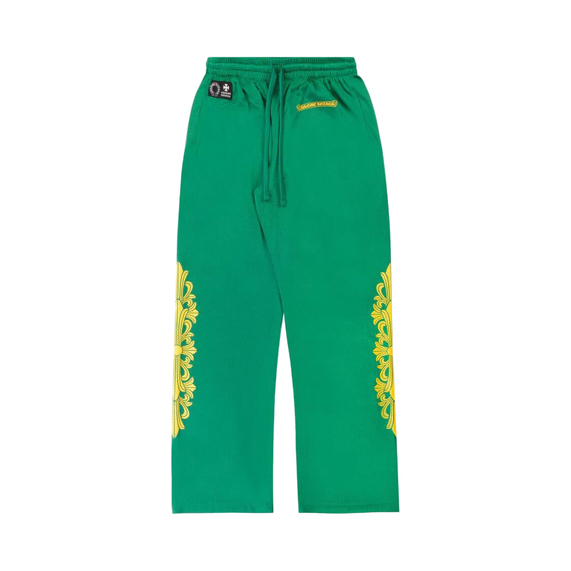 Chrome Hearts Floral Mesh Jersey Pants 'Green/Gold' - 1