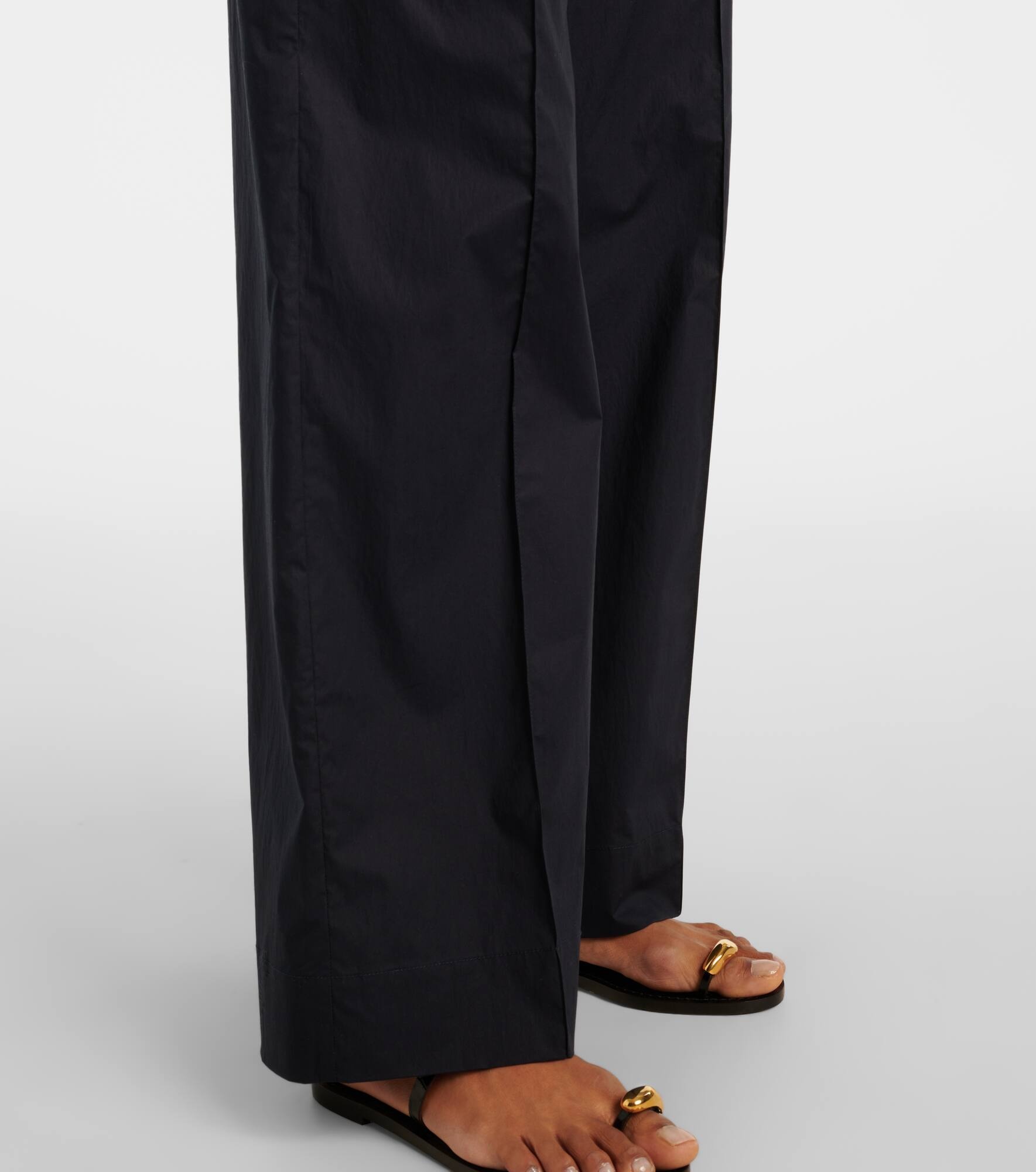 High-rise cotton straight pants - 5
