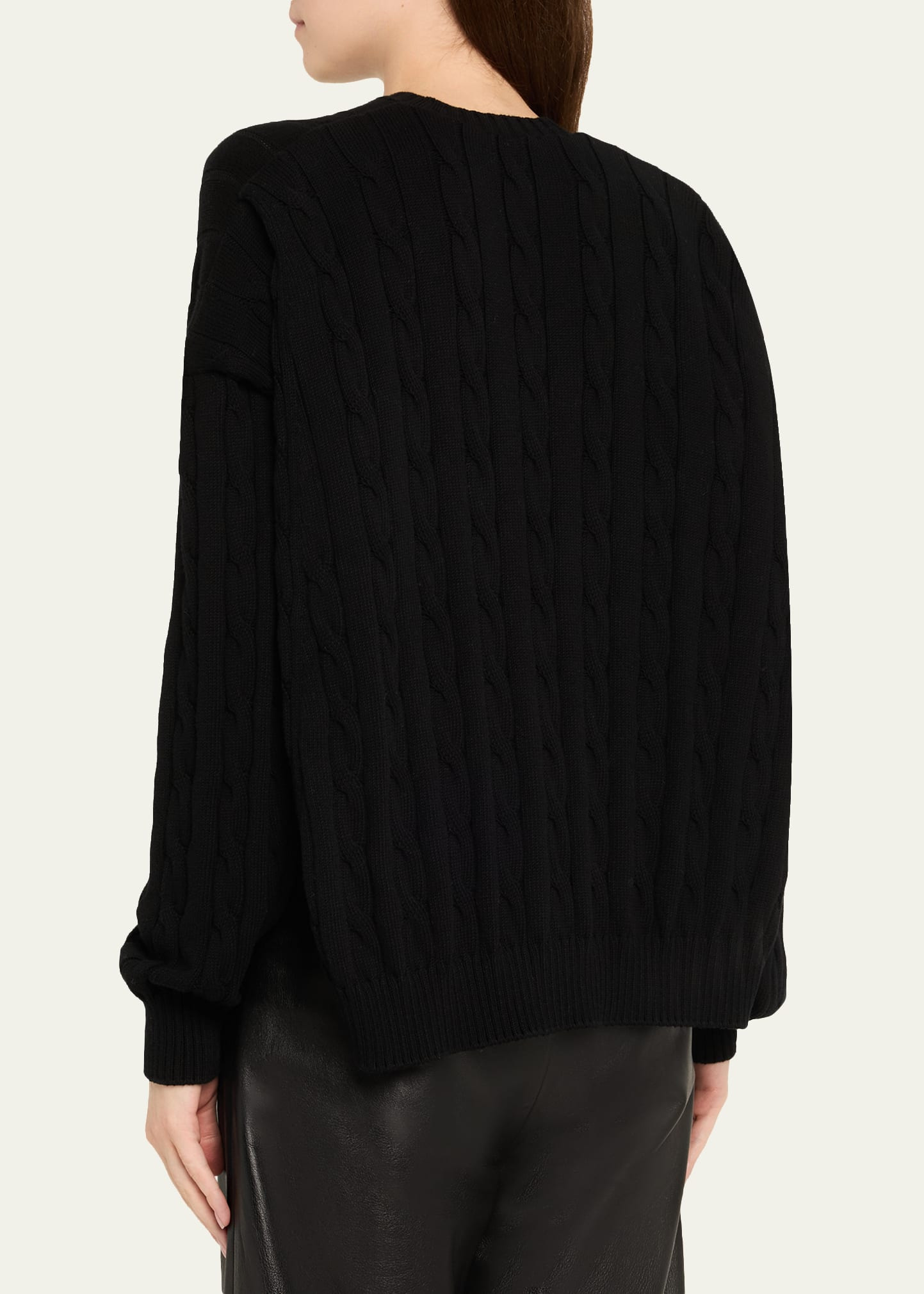 Cable-Knit Crewneck Sweater - 3