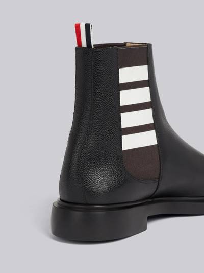 Thom Browne Black Pebble Grain Leather 4-Bar Lightweight Sole Chelsea Boot outlook