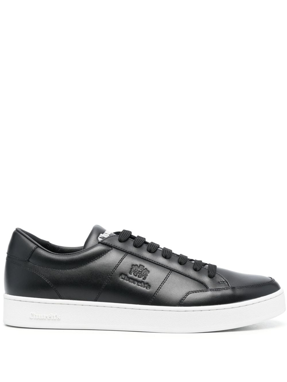 logo-debossed leather sneakers - 2