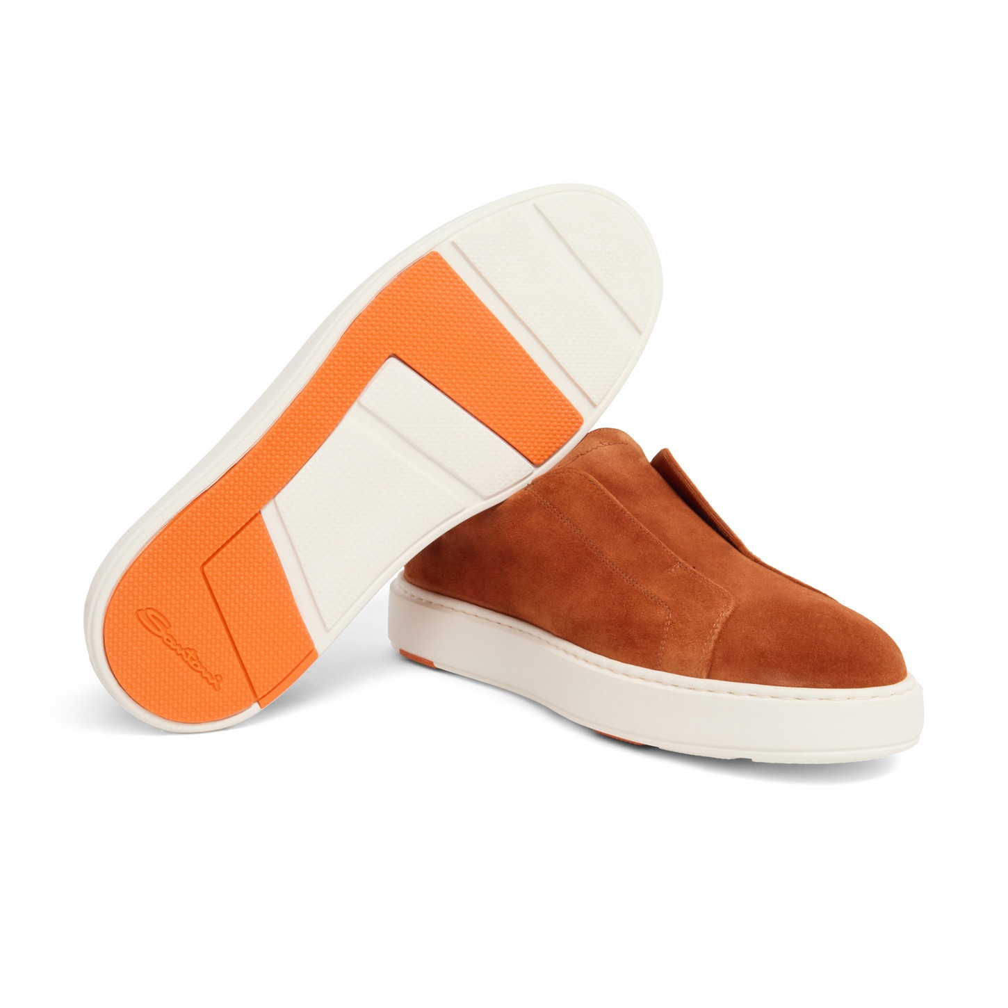 Men's orange suede slip-on sneaker - 2