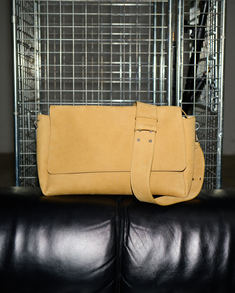 YELLOW COW LEATHER LARGE FLAP CARROUSEL BAG 8